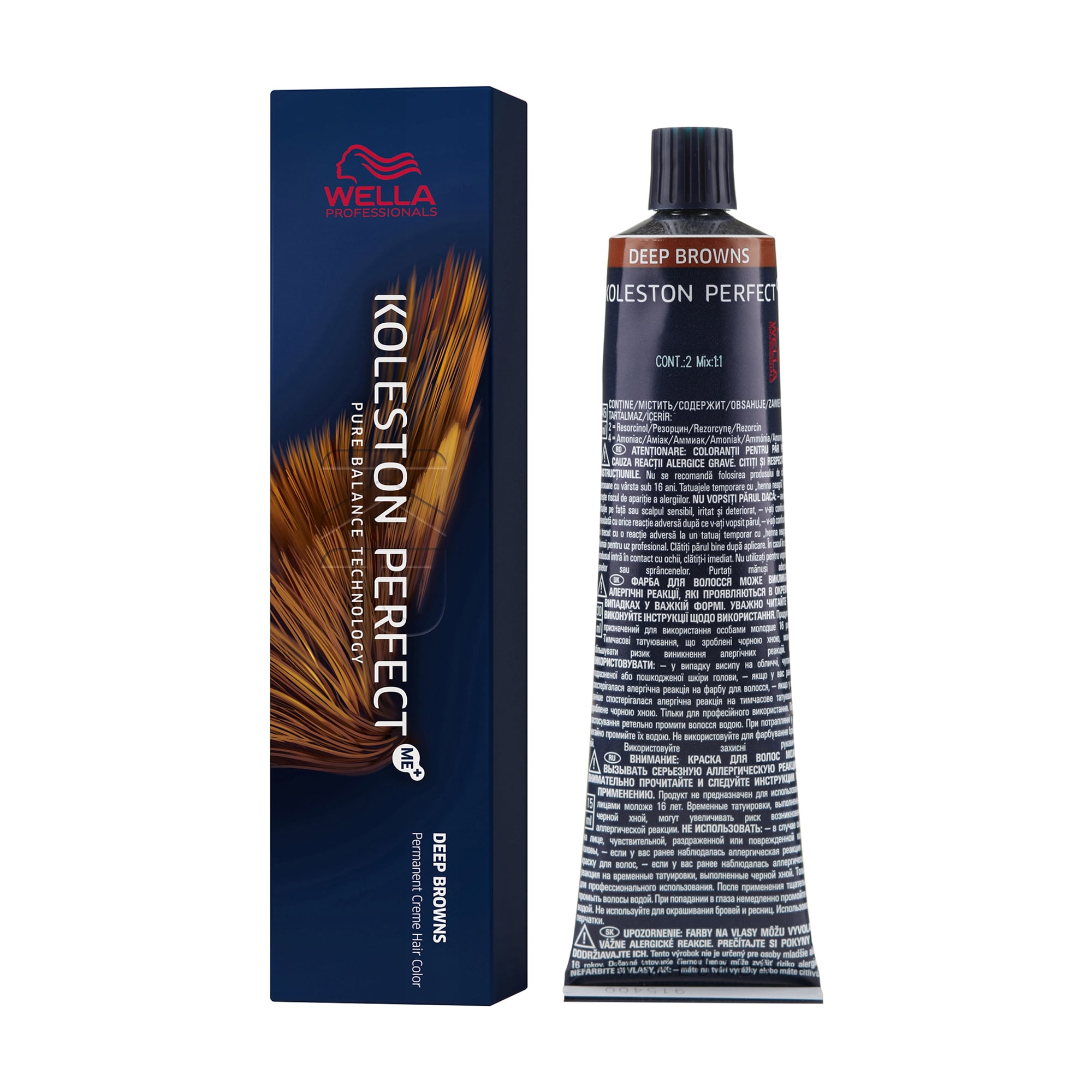Стійка крем-фарба для волосся Wella Professionals Koleston Perfect Deep Browns, 8/74-світлий блондин коричнево-червоний, 60 мл